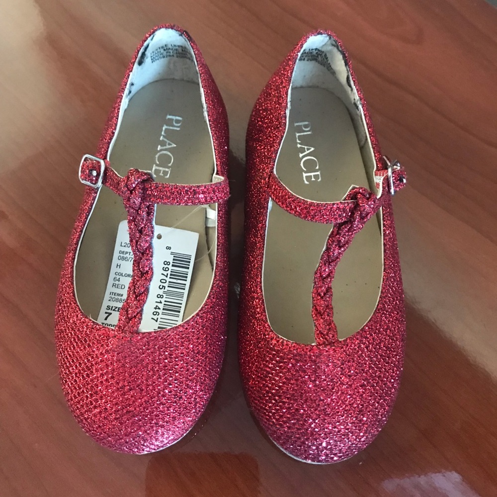 Red sparkly toddler shoes